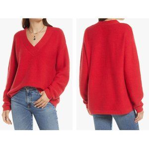 Treasure‎ & Bond High/Low V-Neck Sweater Red S